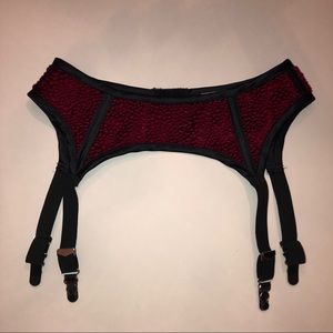 Vtg Catherine Coatney Red Garter Belt